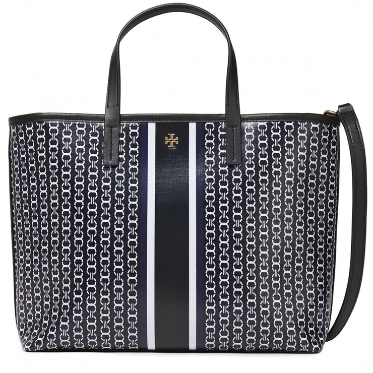 Tory Burch Gemini Link Leather Small Tote - Black