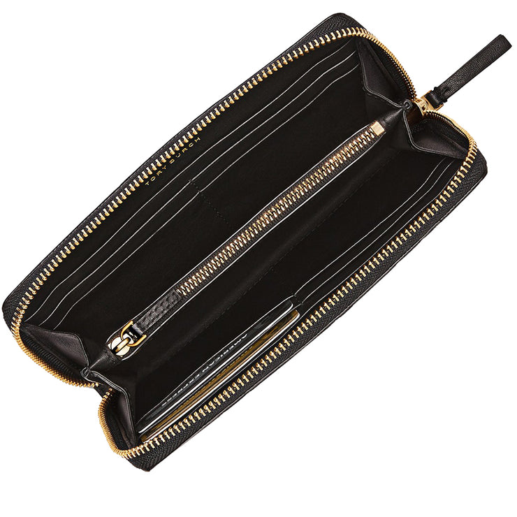 Tory Burch Georgia Zip Continental Wallet in Black PinkOrchard