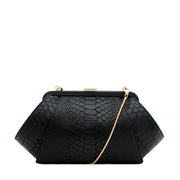 Zac Posen Leather Clutch Bag- Black