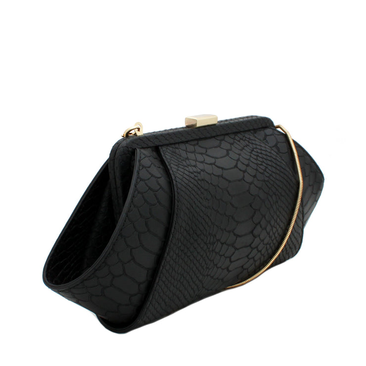 Zac Posen Leather Clutch Bag- Black