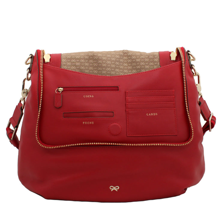 Anya Hindmarch Maxi Zip Leather Shoulder Bag- Red