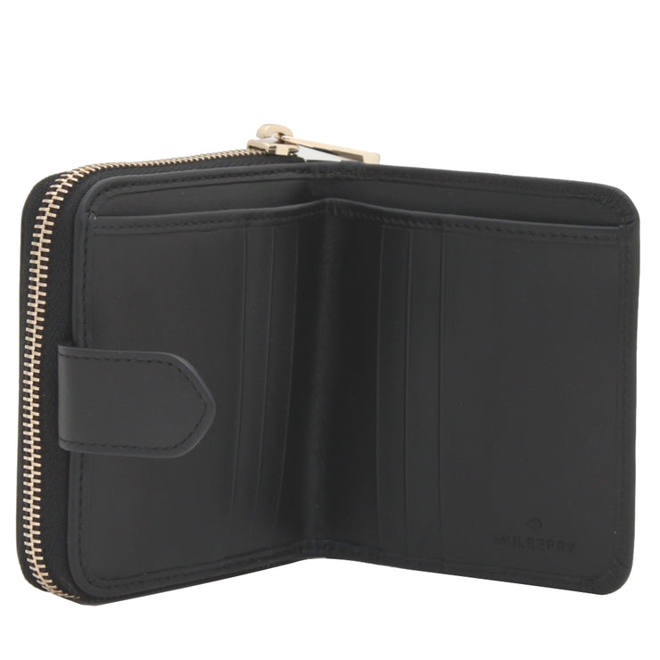 Mulberry RL3984 Blossom Zip Around Nappa Calf Leather Purse Wallet- Black