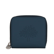 Mulberry RL3984 Blossom Zip Around Nappa Calf Leather Purse Wallet- Steel Blue