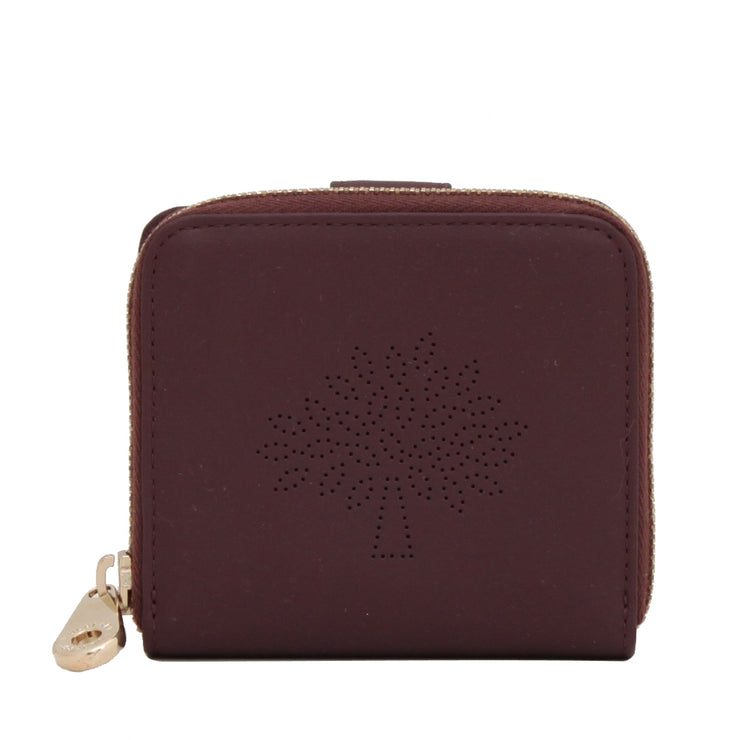 Mulberry RL3984 Blossom Zip Around Nappa Calf Leather Purse Wallet- Oxblood