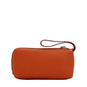Tod's Pebbled Leather Wristlet Pouch- Orange