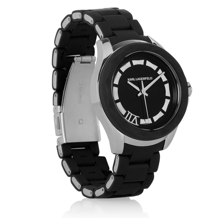Karl Lagerfeld Unisex White Silicone Wrapped Stainless Steel Bracelet Watch