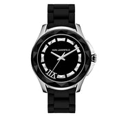 Karl Lagerfeld Unisex Black Silicone Wrapped Stainless Steel Bracelet Watch