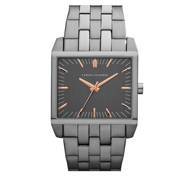 Armani Exchange Watch AX2214- Stainless Steel Square Grey Dial Men Watch