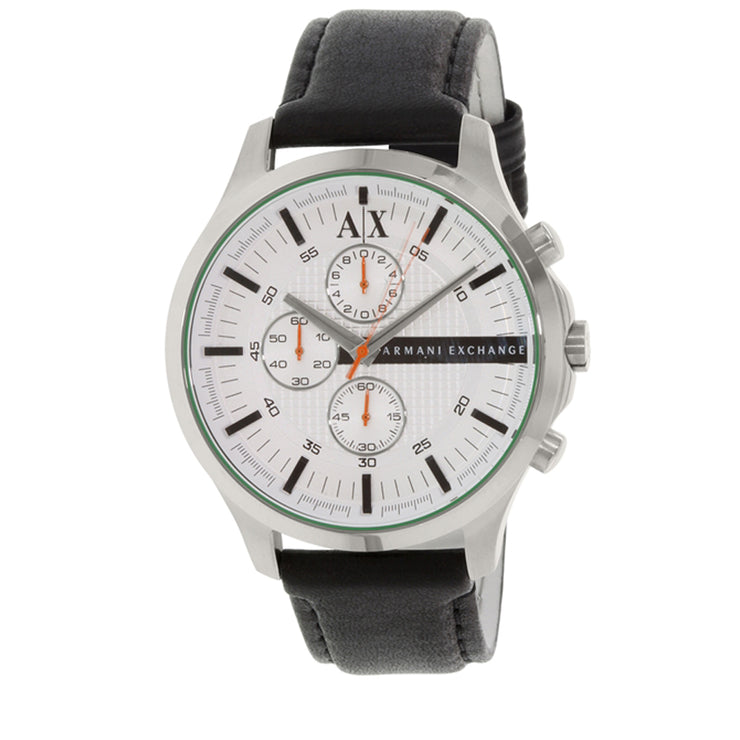 Armani Exchange Watch AX2165- Black Leather Round Chronograph Men Watch