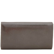 Vivienne Westwood Saffiano Patent Long Wallet with Chain- Pewter