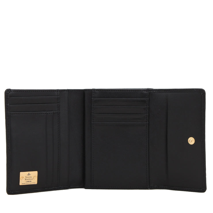 Vivienne Westwood Angel Orb Embossed Short Wallet- Black