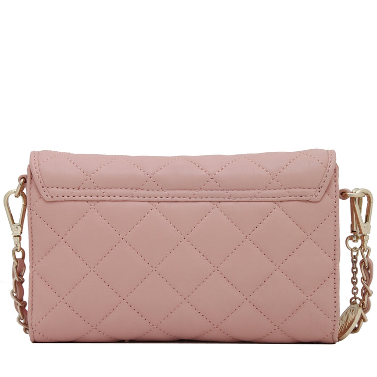 DKNY Quilted Leather Small Flap Crossbody Bag- Blush