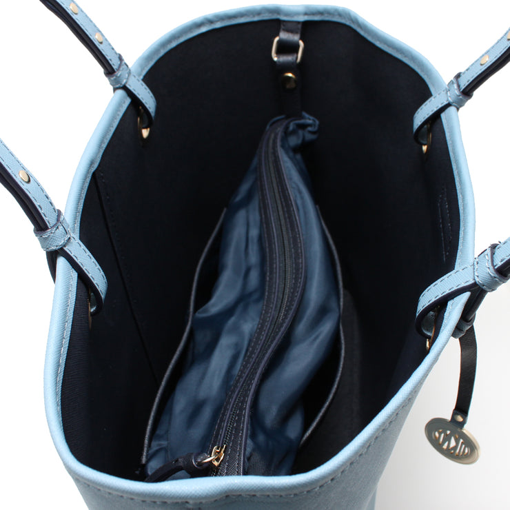 DKNY Bryant Park Saffiano Leather East West Shopper Bag- Blue