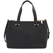 DKNY Bryant Park Saffiano Leather Double Zip Tote Bag- Black