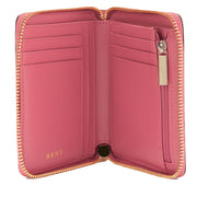 DKNY Bryant Textured Leather Zip Around Wallet- Pink
