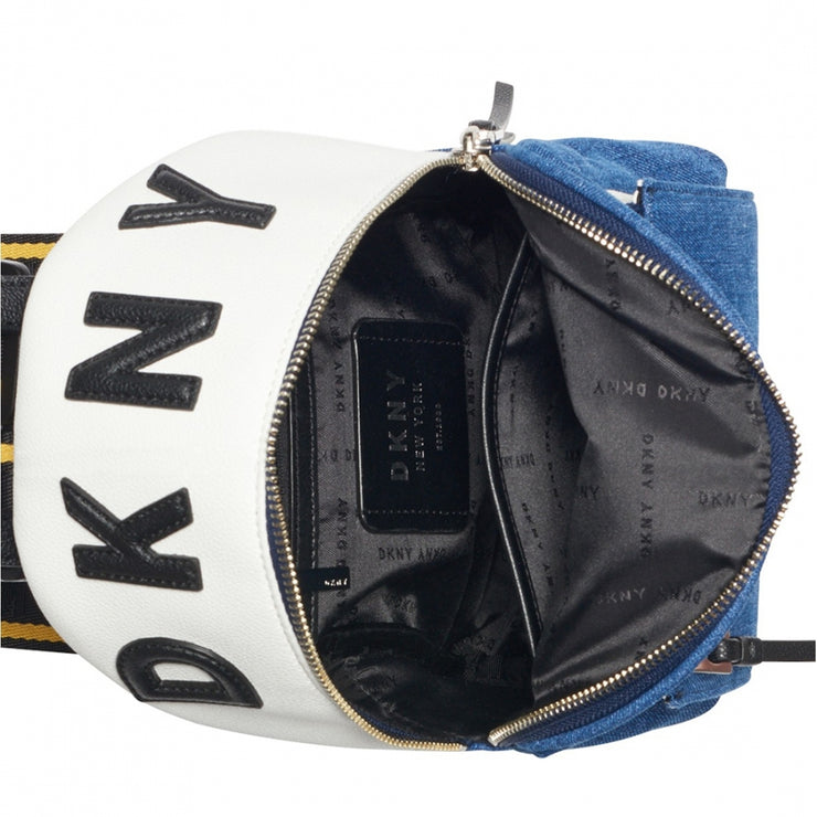 DKNY Logo Denim Backpack Bag- Denim