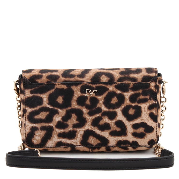  Leopard Print Haircalf Fold over Clutch, Evening