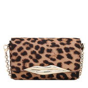 Diane von Furstenberg Calf Hair Flirty Mini Crossbody Bag- Leopard