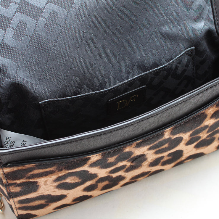 Diane von Furstenberg Calf Hair Flirty Mini Crossbody Bag- Leopard