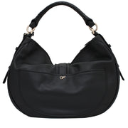 Diane von Furstenberg Sutra Zebra Patchwork Leather Hobo Bag- Black-White