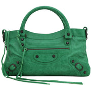 Balenciaga Classic First Leather Satchel Bag- Vert Poker