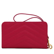 Saint Laurent 385953 Monogram Phone Wallet in Leather- Pink