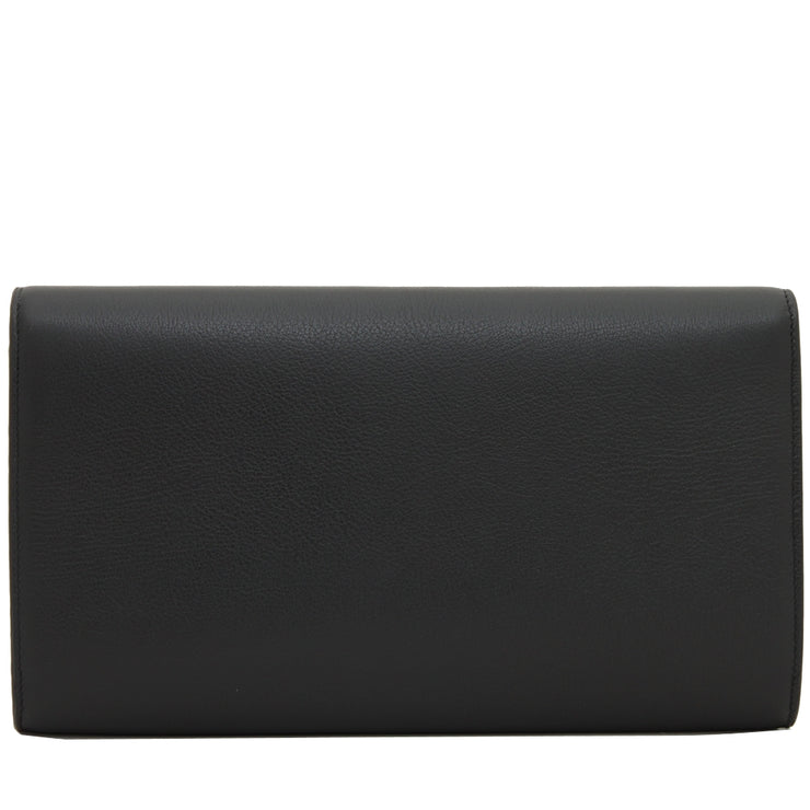 Saint Laurent 361120 Belle De Jour Large Leather Clutch Bag- Black