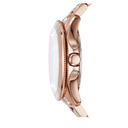 Fossil Watch AM4594- Cecile Multifunction Rose Gold Stainless Steel Blue Glitz Dial Ladies Watch