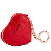 Ted Baker Heart Leather Coin Purse Keyring- Red