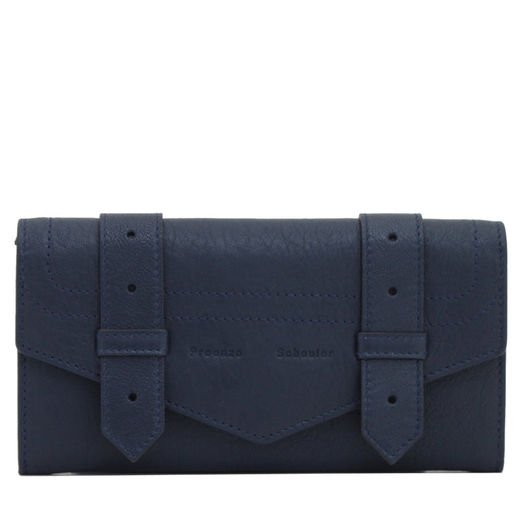 Proenza Schouler PS1 Continental Leather Wallet- Navy Blue