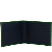 Salvatore Ferragamo Men's Leather Bi-Fold Wallet- Green- Navy