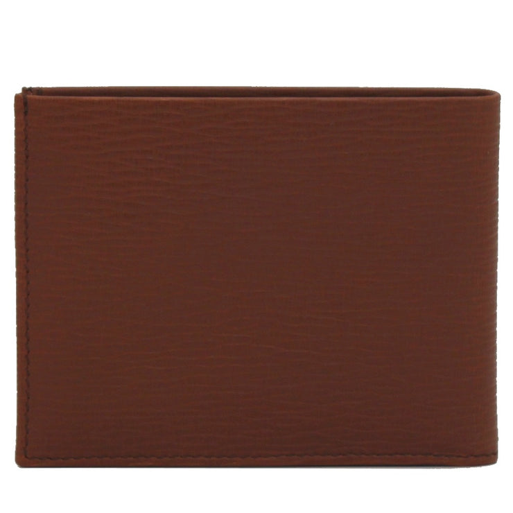 Salvatore Ferragamo Men's Leather Bi-Fold Wallet- Saxony Blue- Brown