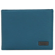 Salvatore Ferragamo Men's Leather Bi-Fold Wallet- Saxony Blue- Brown