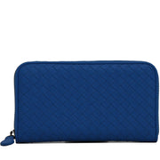 Bottega Veneta Intrecciato Nappa Continental Zip-Around Wallet- Bluette