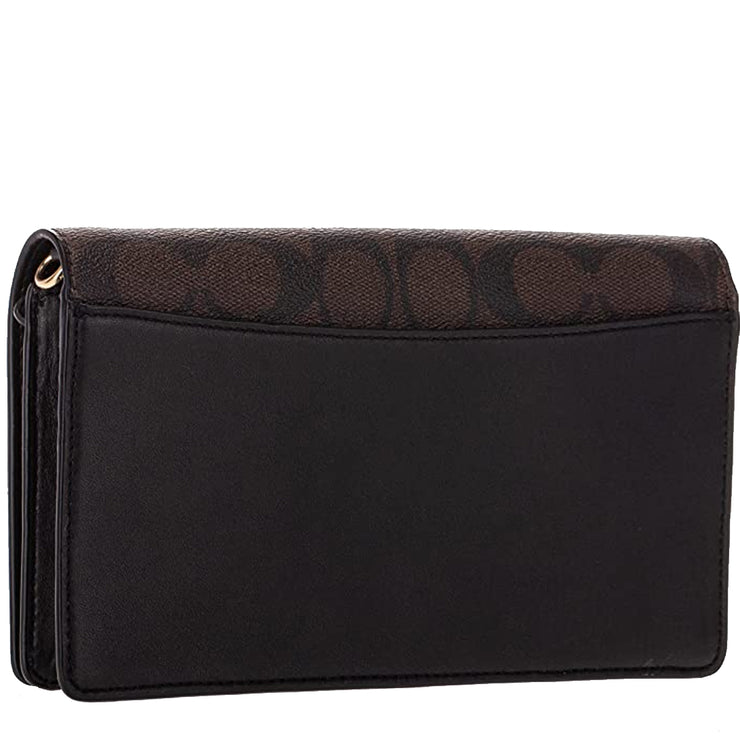Buy Coach Anna Foldover Clutch Crossbody Bag In Signature Canvas Brown/ Black 3036 Online in Singapore | PinkOrchard.com