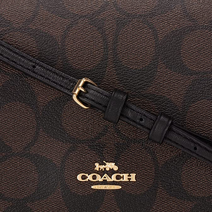 Buy Coach Anna Foldover Clutch Crossbody Bag In Signature Canvas Brown/ Black 3036 Online in Singapore | PinkOrchard.com
