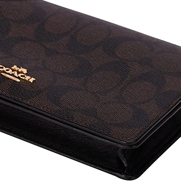 Buy Coach Anna Foldover Clutch Crossbody Bag In Signature Canvas Brown/ Black 3036 Online in Singapore | PinkOrchard.com