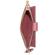 Coach Attachment Card Case In Colorblock Signature Canvas in Brown/ Pink CE697