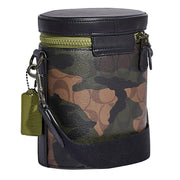 Coach Barrel Crossbody Bag In Signature Canvas With Camo Print & Coach Patch in Khaki/ Olive Green Multi CC024