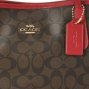 Buy Coach City Tote Bag In Signature Canvas in Brown/ 1941 Red 5696 Online in Singapore | PinkOrchard.com