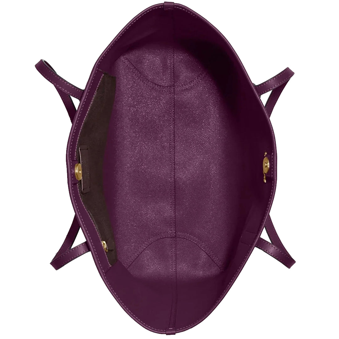 Buy Coach City Tote Bag In Signature Canvas in Khaki/ Boysenberry