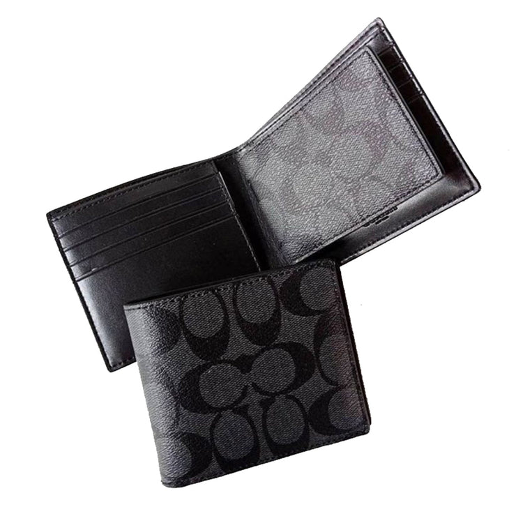Buy Coach 3 In 1 Wallet In Signature Canvas in Charcoal/ Black 74993 Online in Singapore | PinkOrchard.com