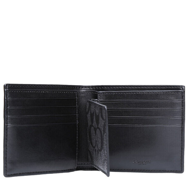 Coach 3 In 1 Wallet In Signature Canvas in Charcoal/ Black 74993