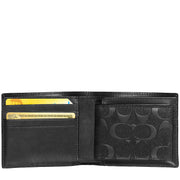 Coach Compact Id Wallet In Signature Leather in Black F75371