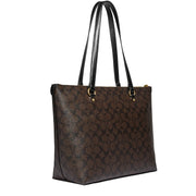 Coach Gallery Tote Bag In Signature Canvas in Brown/ Black F79609