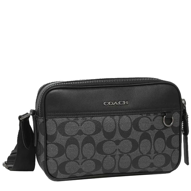 Coach Graham Crossbody Bag In Signature Canvas in Charcoal/ Black C4149