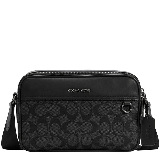 Coach Graham Crossbody Bag In Signature Canvas in Charcoal/ Black C4149