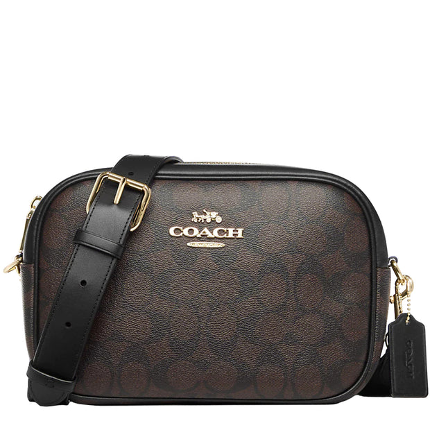 Coach Jamie Camera Bag In Signature Canvas in Brown Black CA547