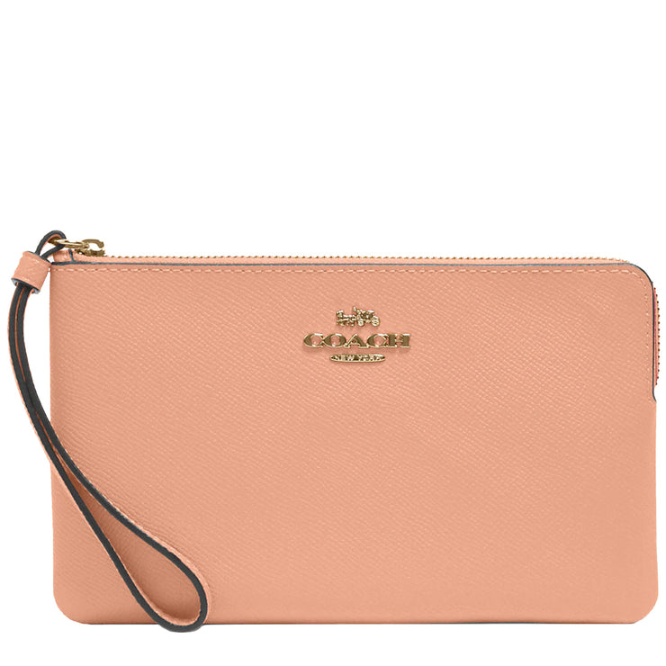 Coach Large Corner Zip Wristlet in Faded Blush 3888