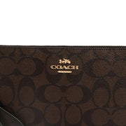 Buy Coach Large Corner Zip Wristlet In Signature Canvas in Gold/ Brown Black 6648 Online in Singapore | PinkOrchard.com